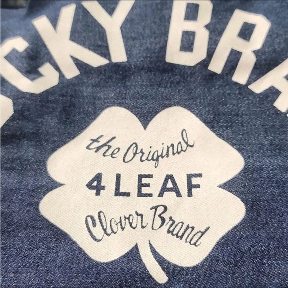 LUCKY 🍀 BRAND DENIM LARGE TOTE BAG 16x16x4” - Picture 3 of 10